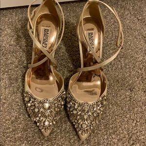 Badgley Mischka Harlene Satin Jeweled Pumps